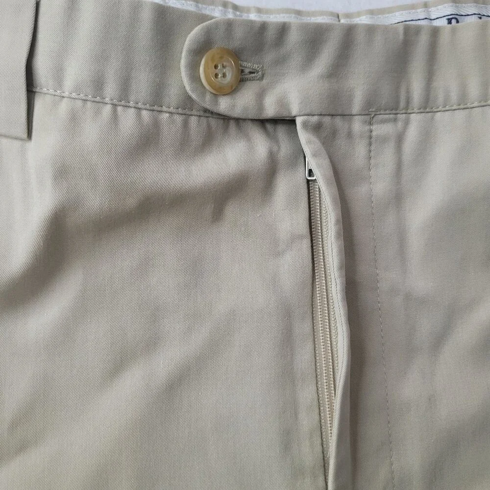 VTG Burberrys Leisure Men's Beige Pleated Chino Pants Talla 60 US Size 44x27 - Picture 5 of 11